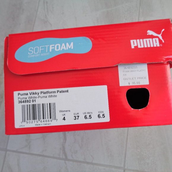 PUMA Womens 36489201 Vikky Platform Patent White - Picture 8 of 8